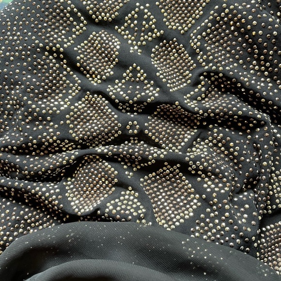 Cache Dress Gold Accent Skirt Snakeskin Pattern - Picture 6 of 9